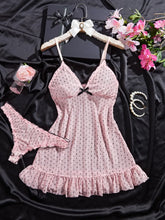 Women's Elegant Polka Dot Pajama Set